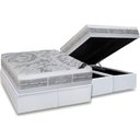 Ver imagem 1 de Cama Box Baú King: Colchão Molas Castor Pocket Super Luxo Látex Plush + Base CRC Courano White(193x2