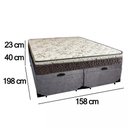 Ver imagem 4 de Cama Box Baú Queen Suede Bipartido + Colchão Elegance Ortopédico Espuma D33 Extra Firme 158x198x63 C