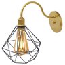 Luminária Arandela Parede Aramada Diamante Industrial Retro + Lâmpada Led Vintage Dourado/Preto - 3