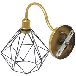 Luminária Arandela Parede Aramada Diamante Industrial Retro + Lâmpada Led Vintage Dourado/Preto - 5