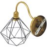 Luminária Arandela Parede Aramada Diamante Industrial Retro + Lâmpada Led Vintage Dourado/Preto - 5