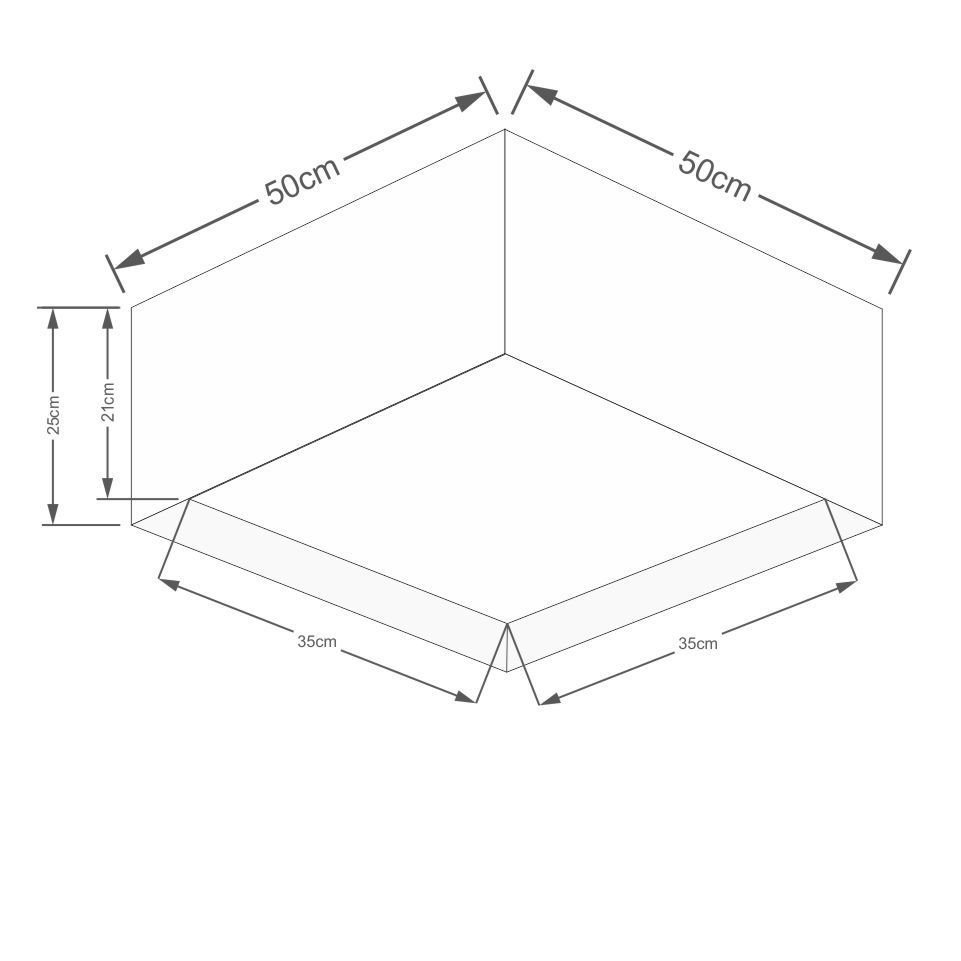 Plafon Quadrado Duplo Vivare Md-3039 Cúpula em Tecido 25x50x50cm - Bivolt - Palha - Bivolt - 2