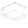 Plafon Quadrado Duplo Vivare Md-3039 Cúpula em Tecido 25x50x50cm - Bivolt - Palha - Bivolt - 2