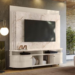 Estante Home Theater Daytona Tv 65 Polegadas Cor Calacata Off White - Madetec - 2
