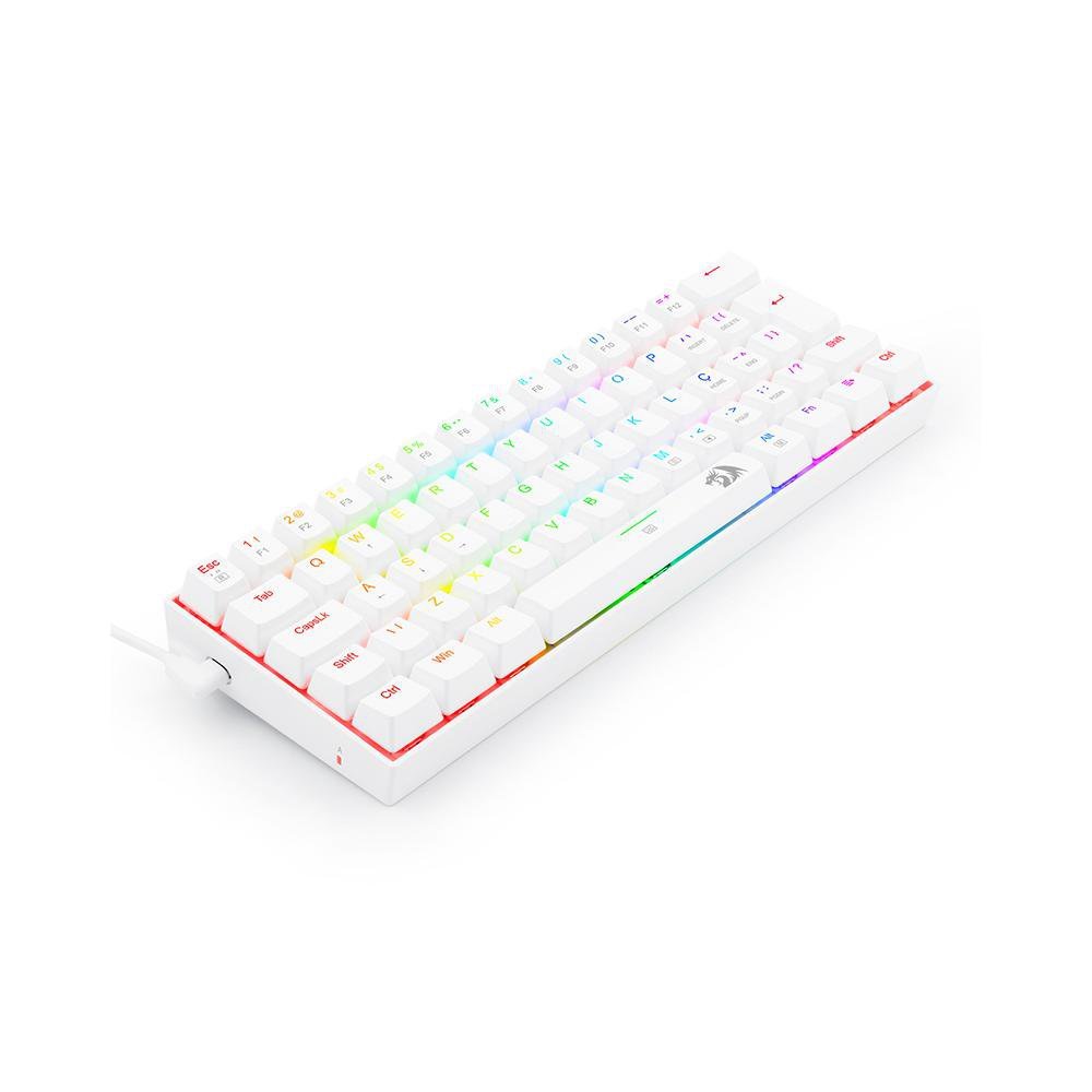Teclado Gamer Redragon Dragonborn Rgb Branco Switch Azul Pt - 4