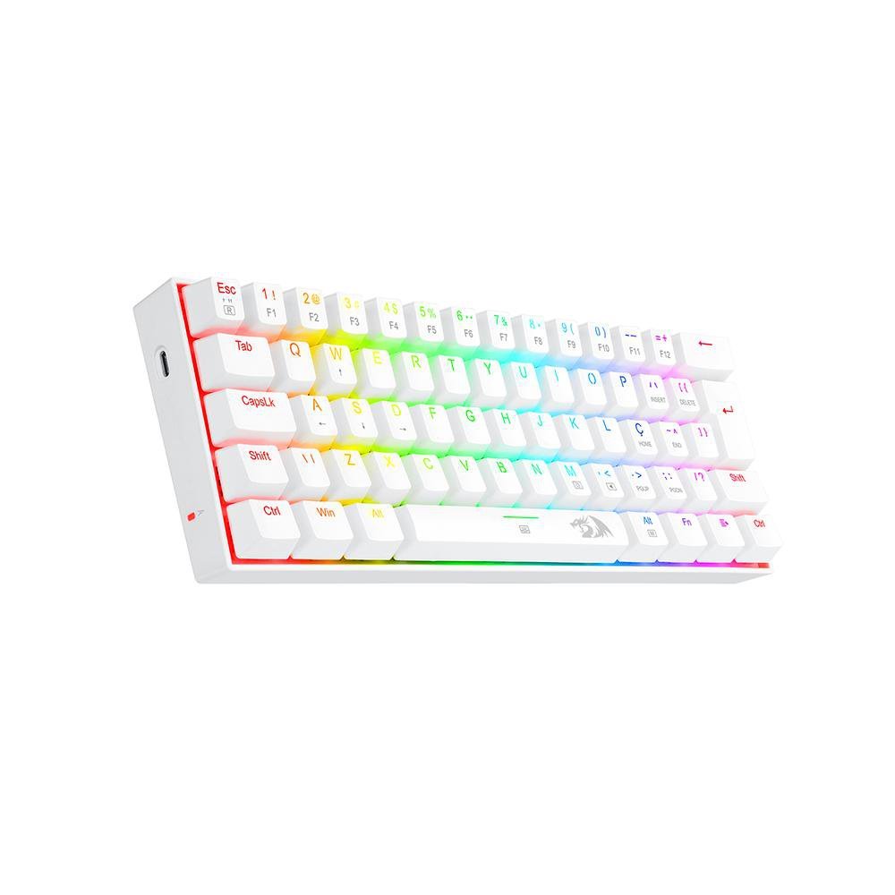 Teclado Gamer Redragon Dragonborn Rgb Branco Switch Azul Pt - 3