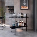 Ver imagem 1 de Carrinho Bar Estilo Industrial 2 Prateleiras P1036 Preto