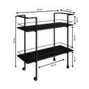 Ver imagem 5 de Carrinho Bar Estilo Industrial 2 Prateleiras P1036 Preto