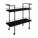 Ver imagem 2 de Carrinho Bar Estilo Industrial 2 Prateleiras P1036 Preto