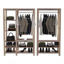 Ver imagem 1 de Estantes Madeira Pinus com 6 Prateleiras e Arara Dupla