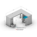 Ver imagem 2 de Mesa Canto P/escritório Canto Espanha C/ 2 Portas e 3 Gavetas Castanho - Politorno