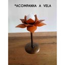 Ver imagem 1 de Castiçal De Ferro Rustico Decorativo Em Flor Para Mesa Ferro - Laranja