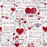 Papel de Parede fundo com corações vermelhos, chaves, fechaduras, cupidos e letras temáticas de amor - 1