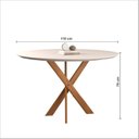 Ver imagem 3 de Conjunto Sala de Jantar Mesa Maceió 100cm Tampo Redondo Vidro/MDF com 4 Cadeiras 02 com Puxador Made