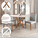Ver imagem 6 de Conjunto Sala de Jantar Mesa Maceió 100cm Tampo Redondo Vidro/MDF com 4 Cadeiras 02 com Puxador Made