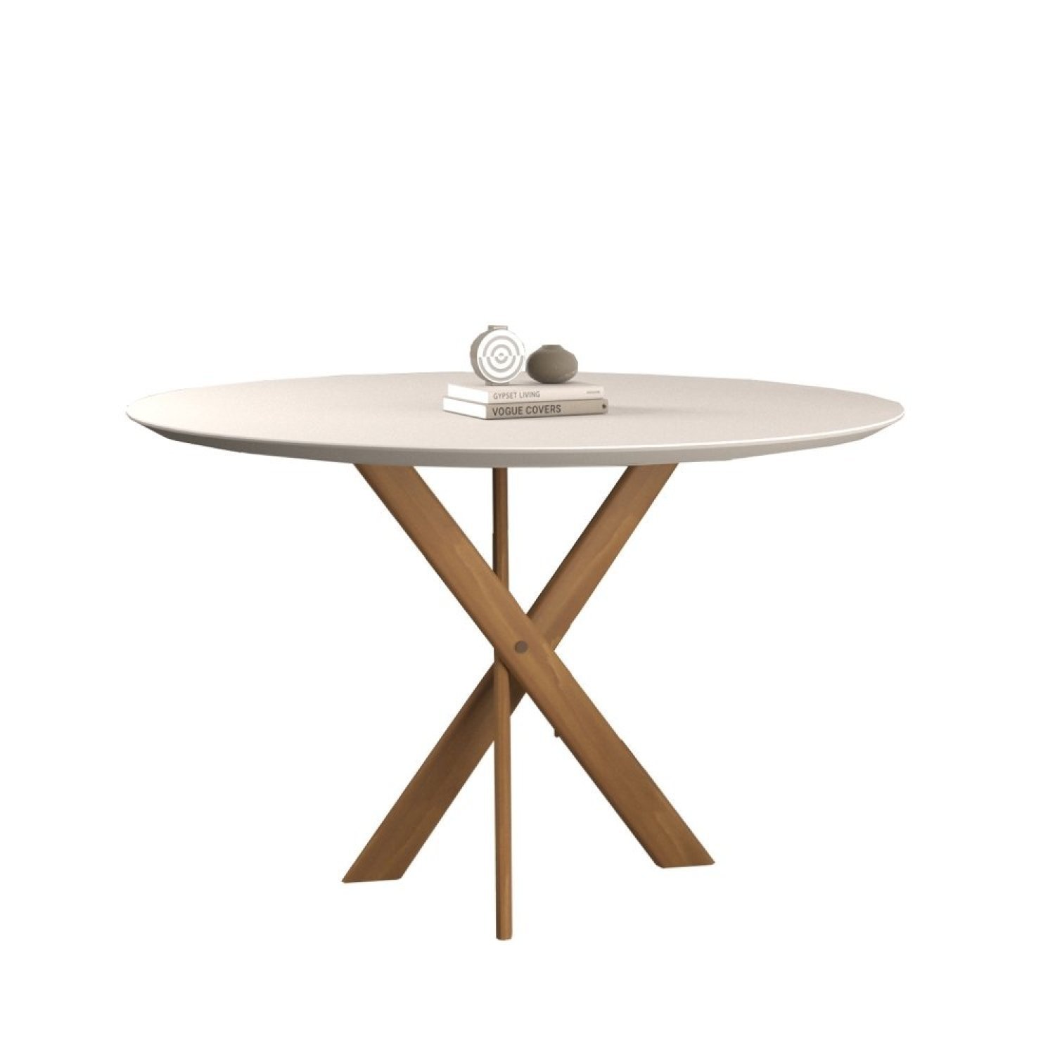 Conjunto Sala de Jantar Mesa Maceió 100cm Tampo Redondo Vidro/MDF com 4 Cadeiras 03 com Puxador Made - 7