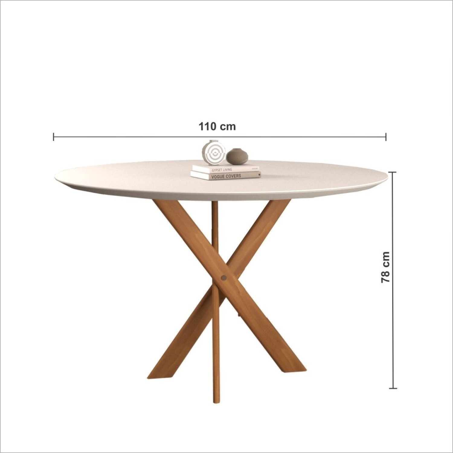 Conjunto Sala de Jantar Mesa Maceió 100cm Tampo Redondo Vidro/MDF com 4 Cadeiras 03 com Puxador Made - 3