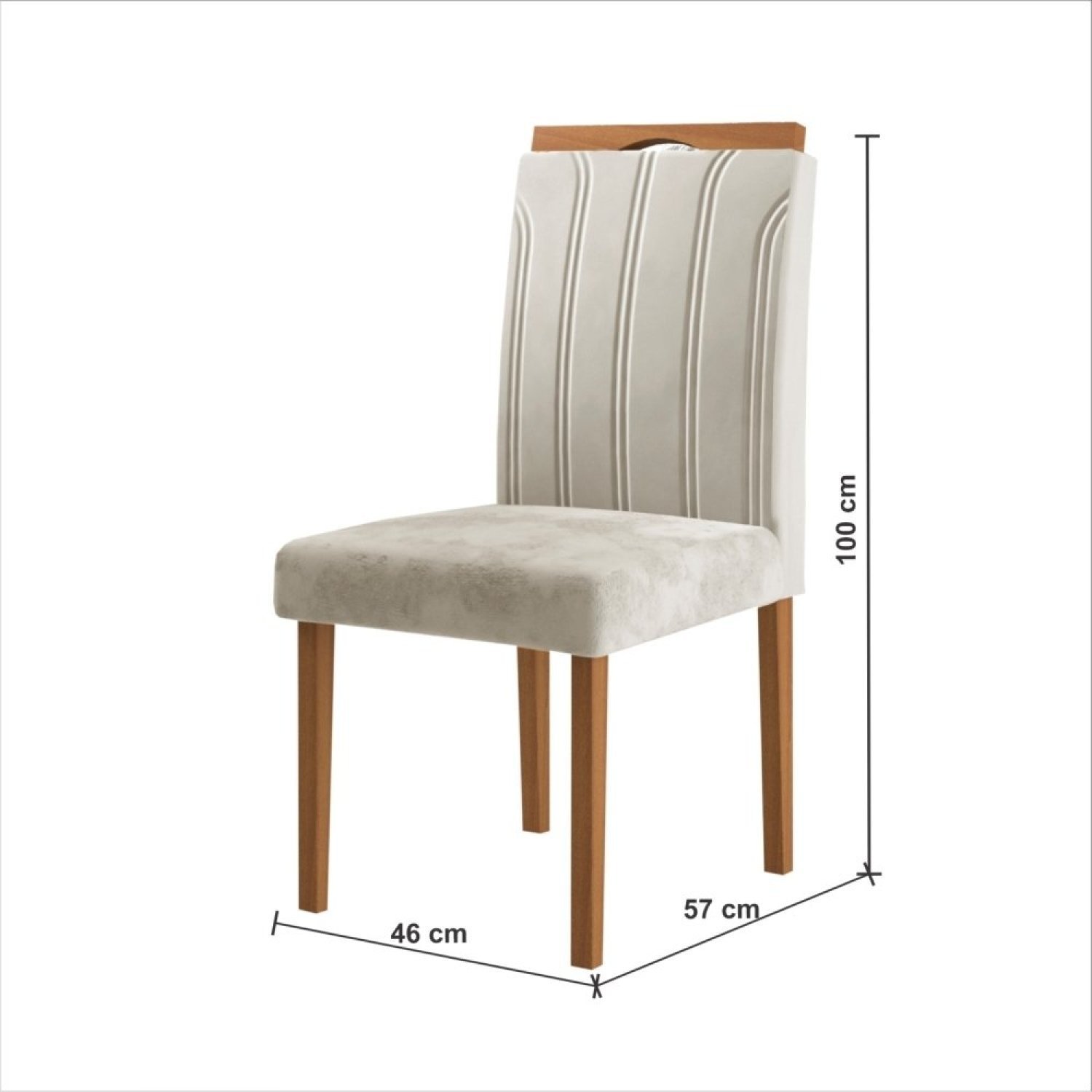Conjunto Sala de Jantar Mesa Maceió 100cm Tampo Redondo Vidro/MDF com 4 Cadeiras 03 com Puxador Made - 4