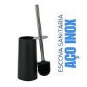 Ver imagem 3 de Escova Sanitária Preta Inox com Suporte Tampa Higiênica 38,3 Cm
