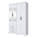 Ver imagem 2 de Guarda Roupa Solteiro Caju DA135 Branco Com Espelho Henn