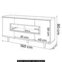 Ver imagem 3 de Buffet Aparador 160cm com Led 3 Portas Murano Cinamomo - Hb Móveis