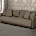 Ver imagem 1 de Sofá Retrátil e Reclinável 240cm Veludo Domus Marrom Castor