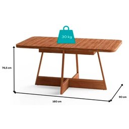 Conjunto Mesa Jantar C/ 6 Cadeiras 1,60 Atria Nogueira/rosê - Duo Areia/courino Carraro - 3