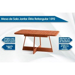 Conjunto Mesa Jantar C/ 6 Cadeiras 1,60 Atria Nogueira/rosê - Duo Areia/courino Carraro - 2