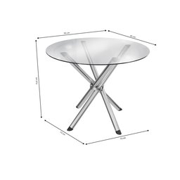 Conjunto Sala de Jantar 1 Mesa Tampo Vidro Redondo 4 Cadeiras Portugal - 3