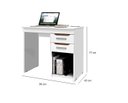 Ver imagem 3 de Escrivaninha Office Mesa de Computador 2 Gavetas Veneza:Preto/Canela