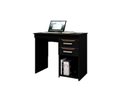 Ver imagem 1 de Escrivaninha Office Mesa de Computador 2 Gavetas Veneza:Preto/Canela