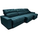 Ver mais imagens de Sofá Retrátil e Reclinável com Molas Ensacadas Cama Inbox Master 3,82m Tecido Velusoft Petróleo