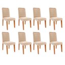 Ver imagem 1 de Kit 8 Cadeiras para Sala de Jantar Estofadas Nicole Bege/Cinamomo/Nude