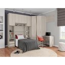 Ver imagem 1 de Guarda Roupa Solteiro de Canto com Escrivaninha 6 Portas 7 Gavetas Legno Crema Prime Luciane Móveis