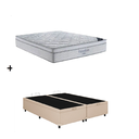 Ver imagem 1 de Cama Box Baú Queen Bipartido Bege Colchão Freedom Molas Ensacadas 158x198 - Ortobom