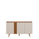 Ver imagem 3 de Buffet Capri - 3 Portas Detalhe Ripado Off White Matte/Freijó Colibri Decor