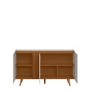 Ver imagem 5 de Buffet Capri - 3 Portas Detalhe Ripado Off White Matte/Freijó Colibri Decor