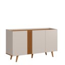 Ver imagem 6 de Buffet Capri - 3 Portas Detalhe Ripado Off White Fosco/Freijó - Colibri Móveis - Off White Matte
