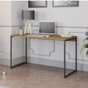 Ver imagem 1 de Mesa de Escritório Secretaria 136cm Industrial Freijó E Preto Fosco