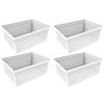 4 Cestos Organizadores Branco Crippa Caixa Média Retangular Closet Escritório Banheiro - 1