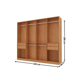 Guarda Roupa Casal Alpes Mdf 8 Portas e 4 Gavetas Moderna Mobília - 3