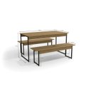 Ver imagem 4 de Mesa de Jantar com 2 Bancos Li013 136cm Industrial