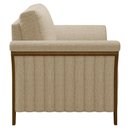 Ver imagem 5 de Poltrona Decorativa Sala de Estar 102cm Pés Madeira Roya M22 Linho Bege - Mpozenato