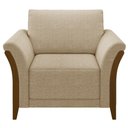 Ver imagem 6 de Poltrona Decorativa Sala de Estar 102cm Pés Madeira Roya M22 Linho Bege - Mpozenato