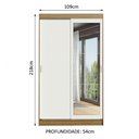 Ver imagem 3 de Guarda-Roupa Solteiro Madesa Tokio 2 Portas de Correr com Espelho 2 Gavetas Rustic/Branco Cor:Rustic