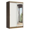 Ver imagem 2 de Guarda-Roupa Solteiro Madesa Tokio 2 Portas de Correr com Espelho 2 Gavetas Rustic/Branco Cor:Rustic