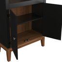 Ver imagem 3 de Estante de Madeira Maciça 2 Portas - Cor: Preto/amêndoa