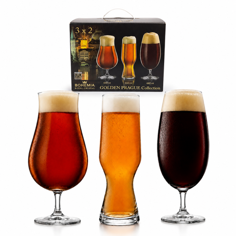 Jogo 6 Taças Cerveja Bohemia Golden Prague Mistas 6x2