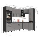 Ver imagem 3 de Cozinha Modulada Canto Torre Quente 8 Peças Diamante Cinza/Chumbo/Titânio