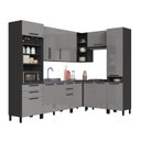 Ver imagem 2 de Cozinha Modulada Canto Torre Quente 8 Peças Diamante Cinza/Chumbo/Titânio